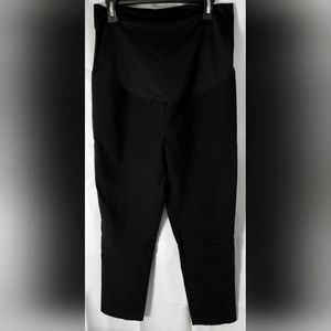 Ann Taylor Loft Womens Maternity Dress Pants Size 12Petite Full Panel Black